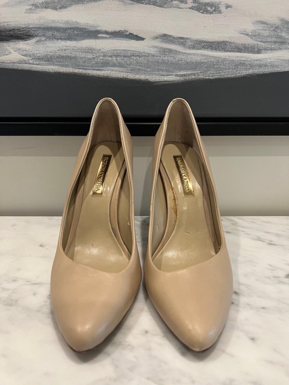 BCBGMAXAZRIA Beige Nude Pointed-Toe Women's Pumps